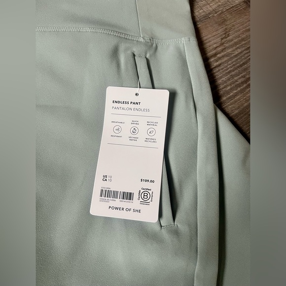NWT! ATHLETA Endless High Rise Pant 10 Cacti Green Sage Office Slacks Pockets - Picture 6 of 6